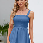 Smocked Square Neck Babydoll Tank
