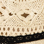 Fame Openwork Lace Detail Wide Brim Hat
