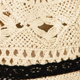 Fame Openwork Lace Detail Wide Brim Hat
