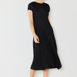 Marina West Swim Pleated Cap Sleeve A-Line Dress
