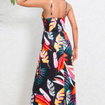 Printed Surplice Maxi Cami Dress
