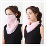 Summer Thin Hanging Ear Multifunctional Gauze Scarf
