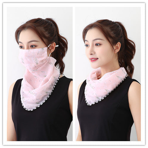 Summer Thin Hanging Ear Multifunctional Gauze Scarf
