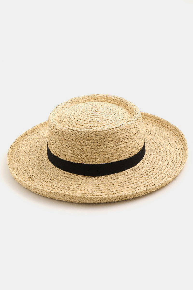 Fame Wide Brim Straw Weave Hat
