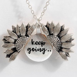 Sunflower Double-layer Lettering Necklace
