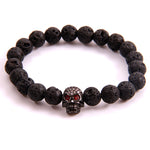 Natural Stone Owl Head Yoga Bracelet
