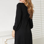 Double Take Scoop Neck Empire Waist Long Sleeve Magic Dress
