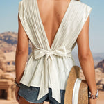 Surplice Tie Waist Tank
