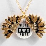 Sunflower Double-layer Lettering Necklace
