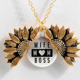 Sunflower Double-layer Lettering Necklace
