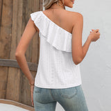 Eyelet One-Shoulder Tank
