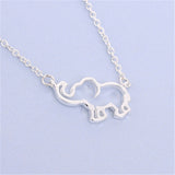 Elephant pendant necklace lucky hollow like clavicle chain
