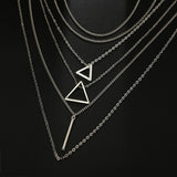 Triangle Bar Pendant Multilayer Women's Necklace
