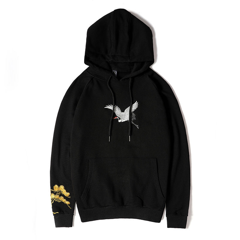 Fairy embroidered men's hooded sweatshirt
