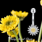 925 Sterling Silver Daisy Belly Bar for Women Girls
