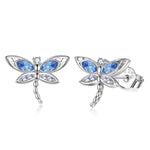 Dragonfly Gifts for Women Sterling Silver Dragonfly Stud Earrings Jewelry with Austrian Crystal
