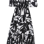 Printed Off-Shoulder Balloon Sleeve Dress
