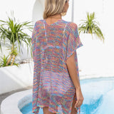 Openwork Slit V-Neck Cover Up
