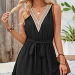 Tied Frill Sleeveless Mini Dress
