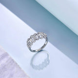 Sterling Silver Infinity Love Engagement Ring with Cubic Zirconial Eternity Wedding Bands
