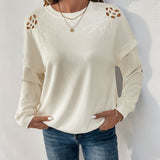 Perfee Cutout Round Neck Long Sleeve Sweatshirt
