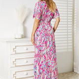 Double Take Multicolored V-Neck Maxi Dress
