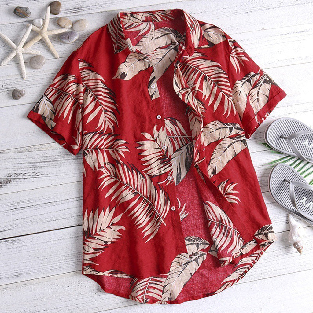 Beach holiday print men's shirt
