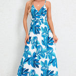 Printed Surplice Maxi Cami Dress
