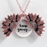 Sunflower Double-layer Lettering Necklace
