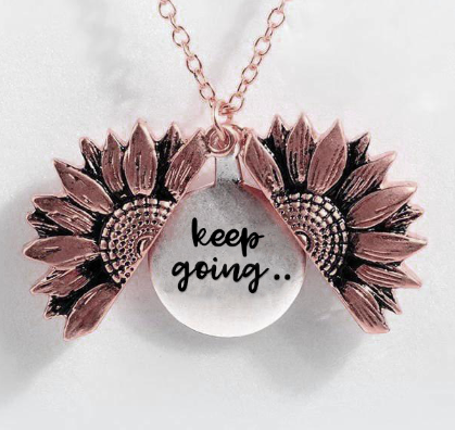 Sunflower Double-layer Lettering Necklace
