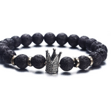 European and American fashion micro inlaid zircon crown bracelet volcanic stone acrylic bracelet
