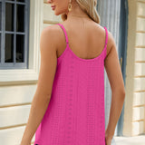 Eyelet Scoop Neck Ruched Cami
