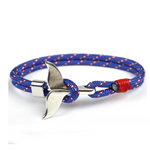 Anchor whale tail umbrella rope handmade couple bracelet
