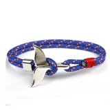 Anchor whale tail umbrella rope handmade couple bracelet
