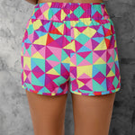 Color Block Elastic Waist Shorts
