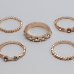 European And American Jewelry Rose Gold Stackable Diamonds Set Of Five Sets Of Rings BohemiaJ
