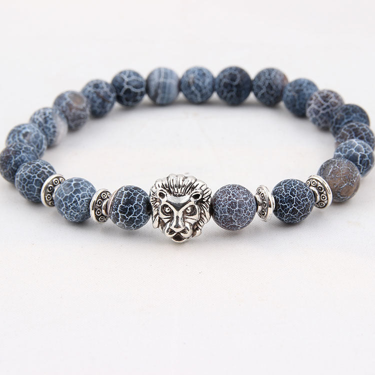 Natural Stone Owl Head Yoga Bracelet
