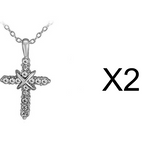 Studded Jesus Cross Necklace Clavicle Chain
