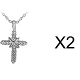 Studded Jesus Cross Necklace Clavicle Chain
