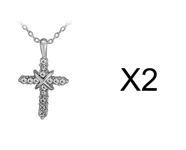 Studded Jesus Cross Necklace Clavicle Chain
