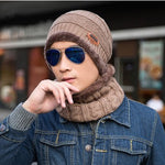 Men's Knitted Wool Hat Casual Warm Bib
