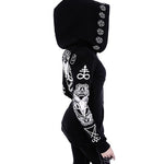 Gothic Punk Print Hoodies Sweatshirts Women Long Sleeve
