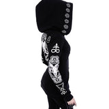 Gothic Punk Print Hoodies Sweatshirts Women Long Sleeve
