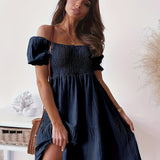 Full Size Ruffled Off-Shoulder Short Sleeve Dress
