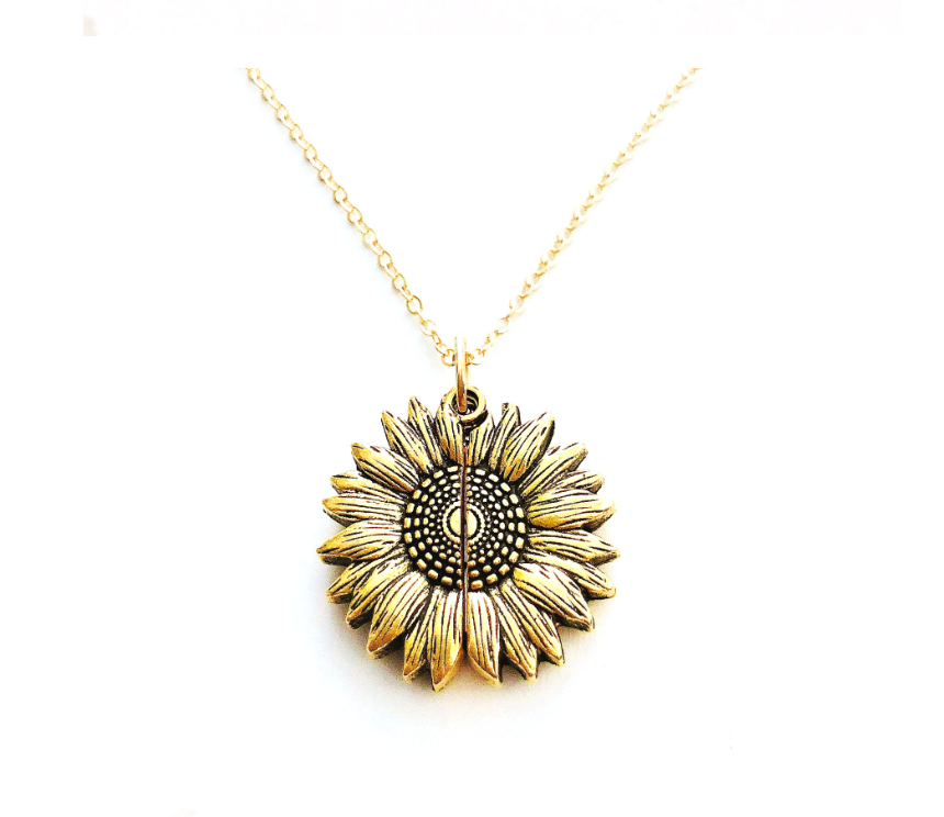 Sunflower Double Lettering Necklace
