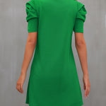 Round Neck Puff Sleeve Mini Dress
