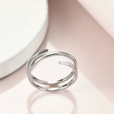 925 Sterling Silver Spiral Twist open ring
