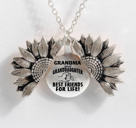 Sunflower Double-layer Lettering Necklace
