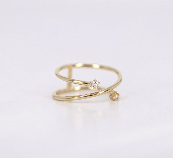 Zircon Flower Ring Women Fashion Ins Ring
