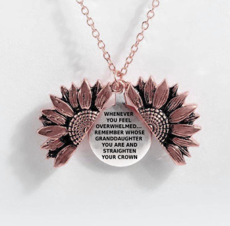 Sunflower Double-layer Lettering Necklace
